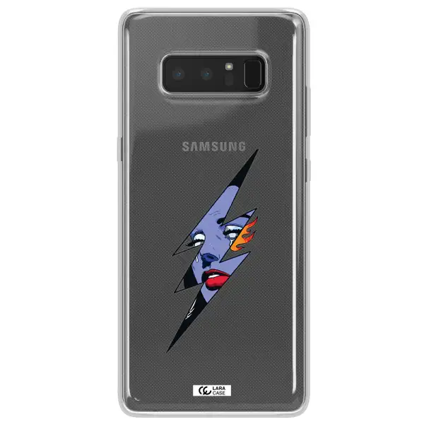 a lightning bolt with a woman's face Samsung Note 8 Clear TPU Case