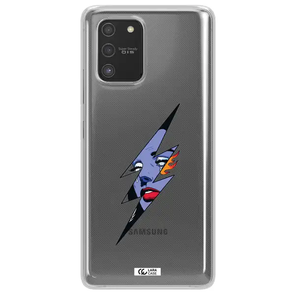 a lightning bolt with a woman's face Samsung S10 Lite Clear TPU Case