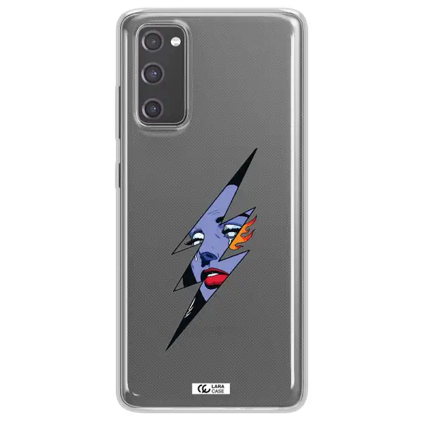 a lightning bolt with a woman's face Samsung S20 Fe Clear TPU Case