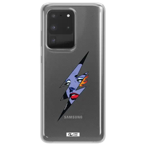 a lightning bolt with a woman's face Samsung S20 Ultra Clear TPU Case