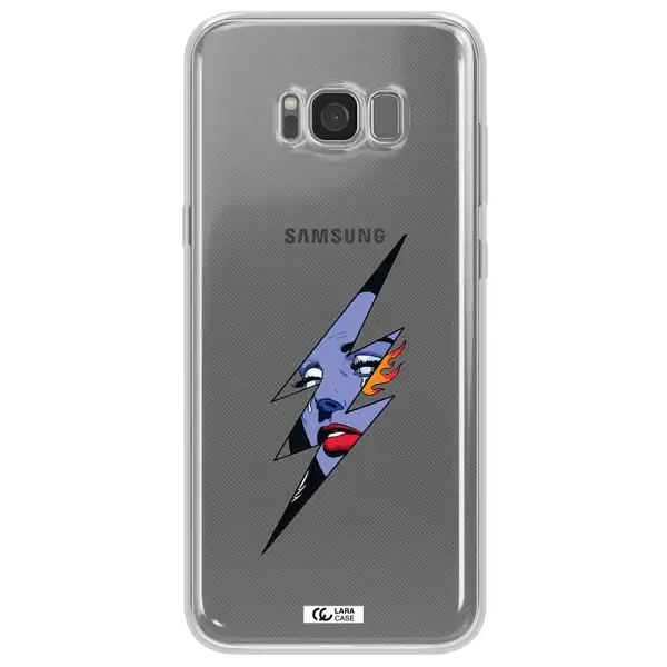 a lightning bolt with a woman's face Samsung S8 Plus Clear TPU Case