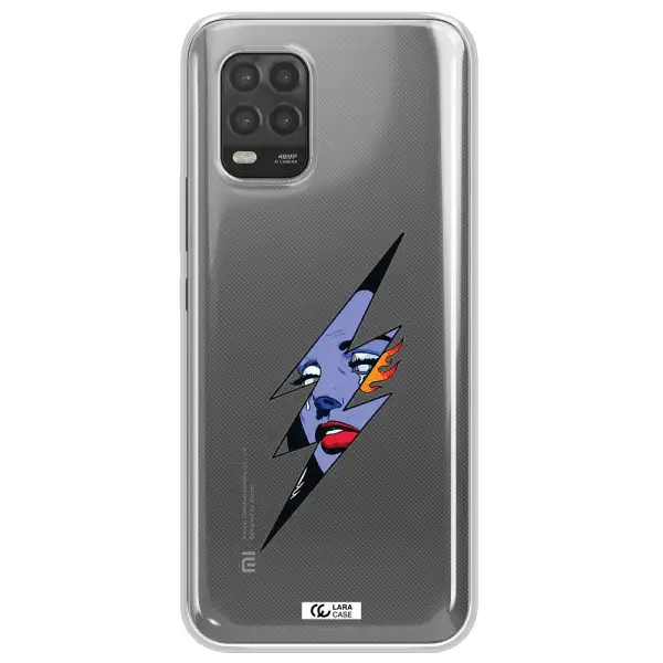 a lightning bolt with a woman's face Xiaomi Mi 10 Lite Clear TPU Case