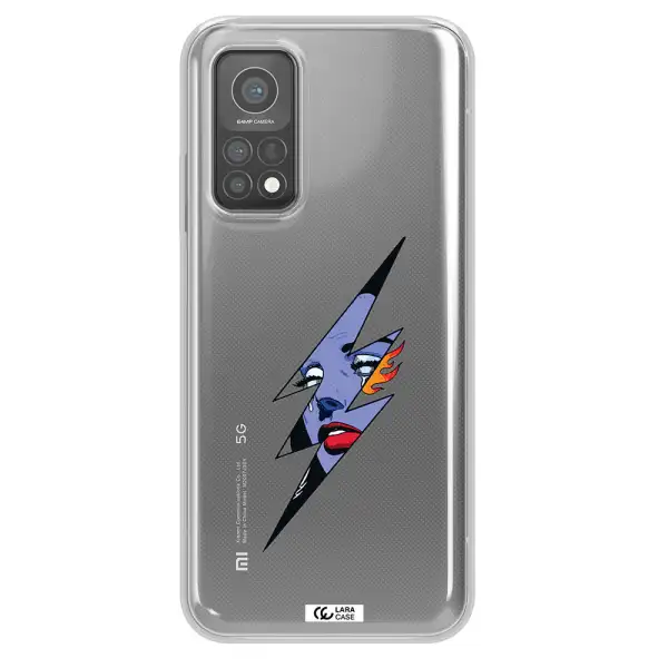 a lightning bolt with a woman's face Xiaomi Mi 10 T Pro Clear TPU Case