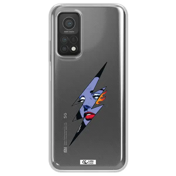 a lightning bolt with a woman's face Xiaomi Mi 10T Clear TPU Case