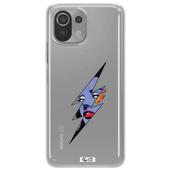 a lightning bolt with a woman's face Xiaomi Mi 11 Lite Clear TPU Case