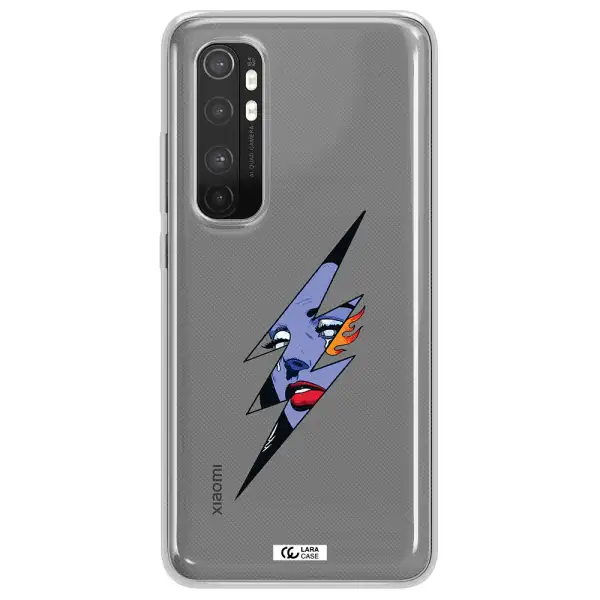 a lightning bolt with a woman's face Xiaomi Mi Note 10 Lite Clear TPU Case
