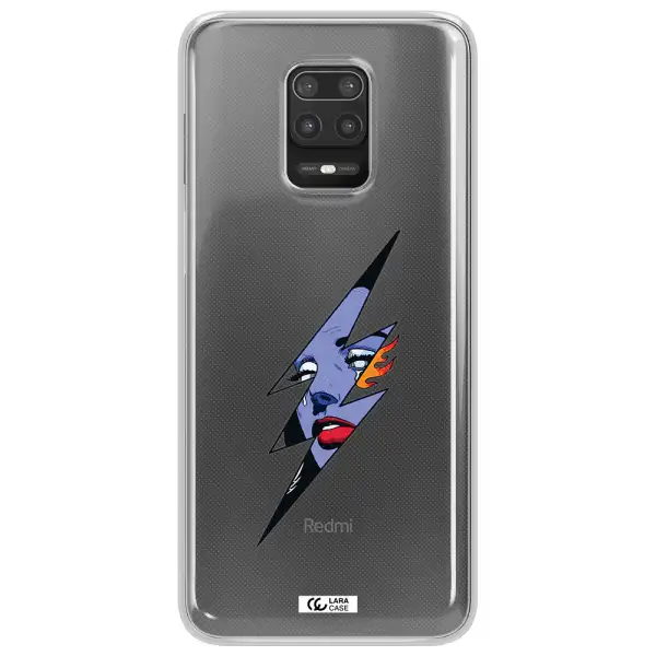 a lightning bolt with a woman's face Xiaomi Note 9S Clear TPU Case