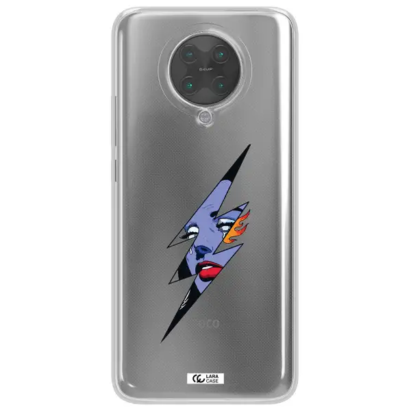 a lightning bolt with a woman's face Xiaomi Poco F2 Pro Clear TPU Case