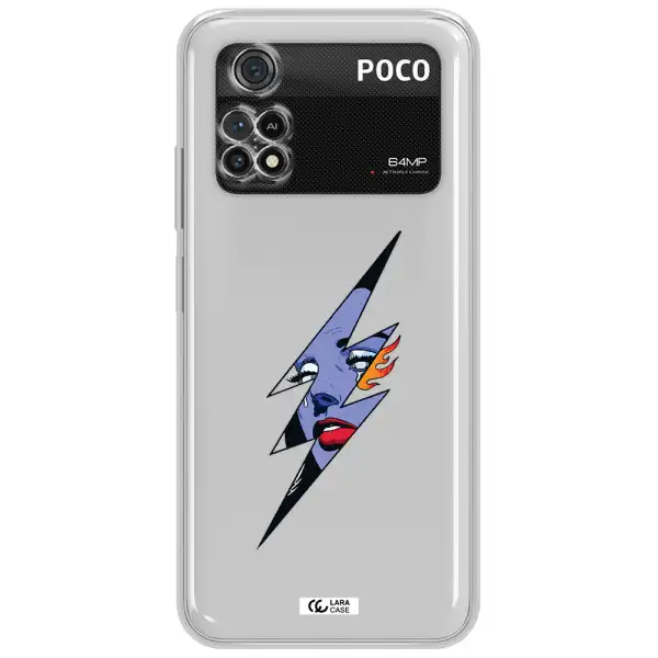A Lightning Bolt With A Woman's Face Xiaomi Poco M4 Pro 4G Clear Tpu Case