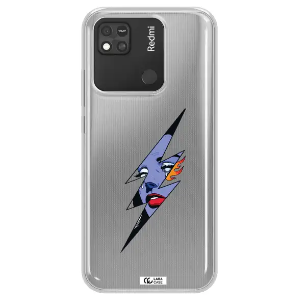 a lightning bolt with a woman's face Xiaomi Redmi 10A Clear TPU Case