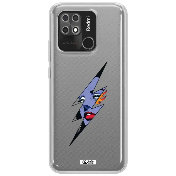 a lightning bolt with a woman's face Xiaomi Redmi 10C Clear TPU Case