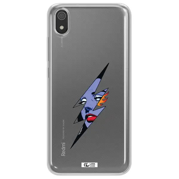 a lightning bolt with a woman's face Xiaomi Redmi 7A Clear TPU Case