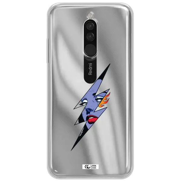 A Lightning Bolt With A Woman's Face Xiaomi Redmi 8 Clear Tpu Case