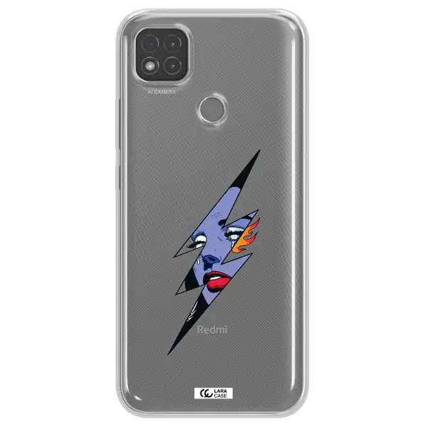 a lightning bolt with a woman's face Xiaomi Redmi 9C Clear TPU Case