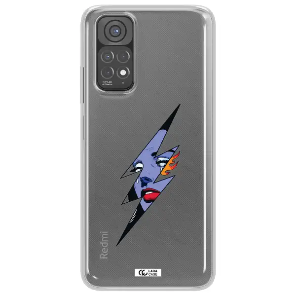 a lightning bolt with a woman's face Xiaomi Redmi Note 11 Clear TPU Case