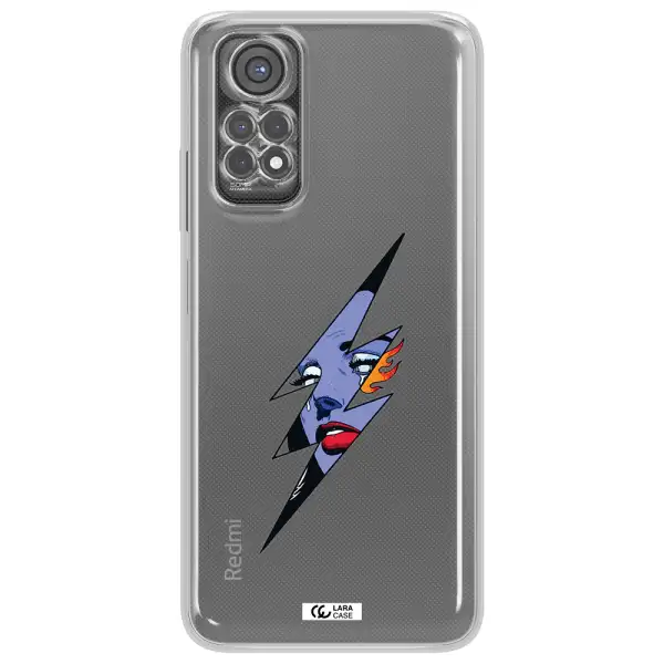 A Lightning Bolt With A Woman's Face Xiaomi Redmi Note 11S Clear Tpu Case