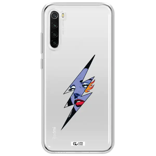 A Lightning Bolt With A Woman's Face Xiaomi Redmi Note 8T Clear Tpu Case