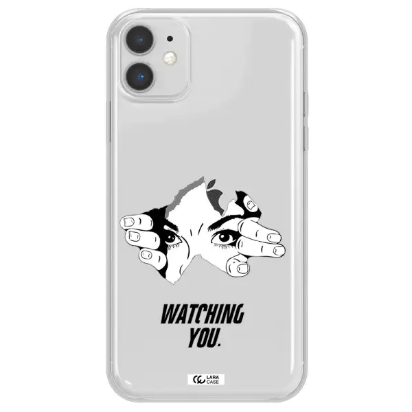 a hand with a hole in the wall Apple iPhone 11 Clear TPU Case