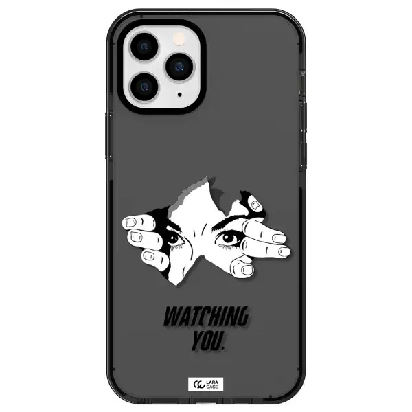 a hand with a hole in the wall Apple iPhone 11 pro impact Smoke Black Case