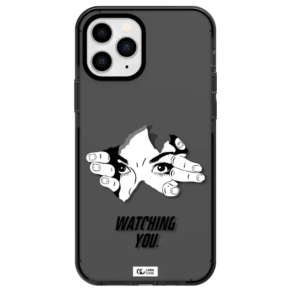 a hand with a hole in the wall Apple iPhone 11 pro max impact Smoke Black Case