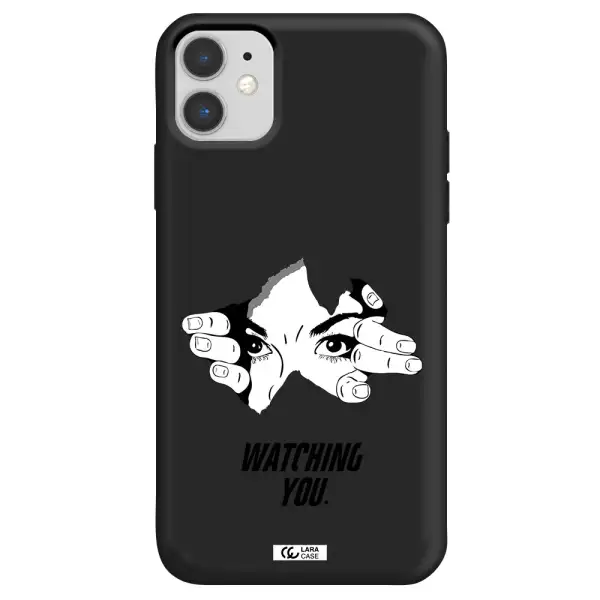 a hand with a hole in the wall Apple iPhone 11 Silicone black Case