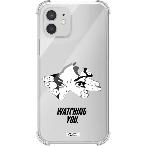 a hand with a hole in the wall Apple iPhone 12 Clear PC Case