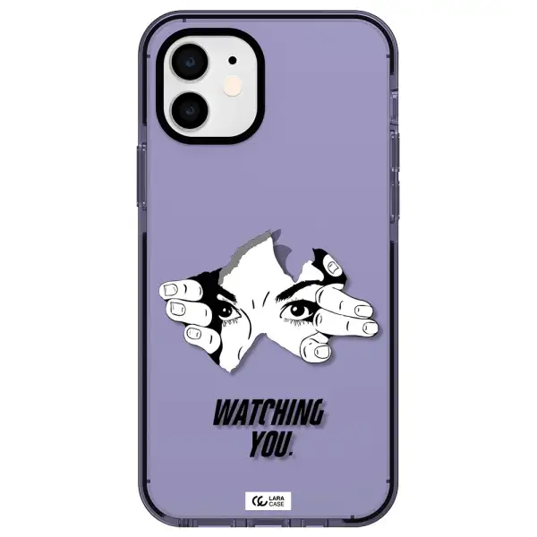 a hand with a hole in the wall Apple iPhone 12 impact Lilac Case