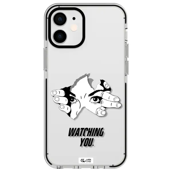 a hand with a hole in the wall Apple iPhone 12 mini impact black border Case