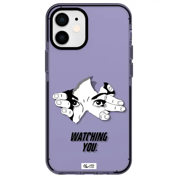 a hand with a hole in the wall Apple iPhone 12 mini impact Lilac Case