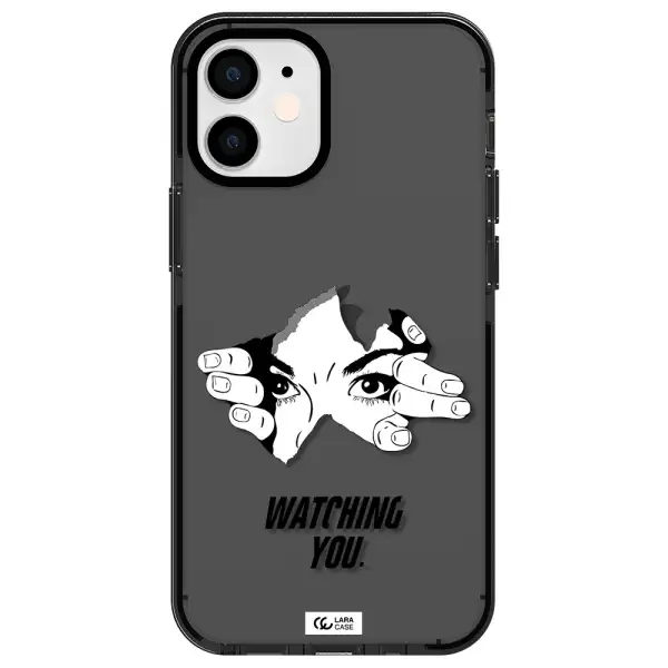 a hand with a hole in the wall Apple iPhone 12 mini impact Smoke Black Case