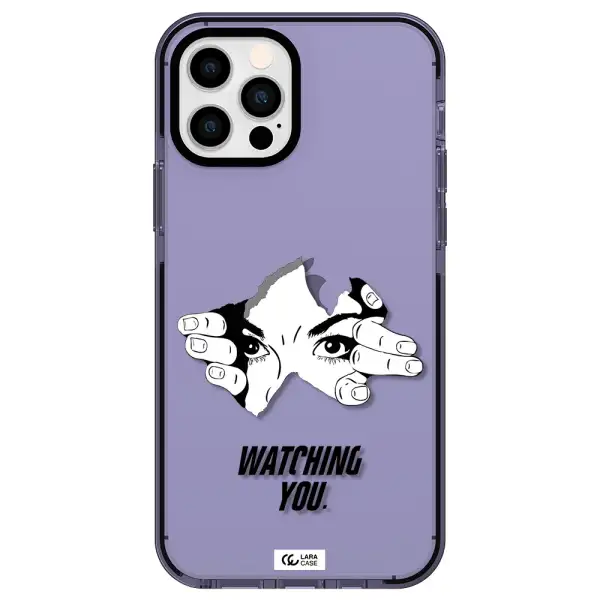 a hand with a hole in the wall Apple iPhone 12 pro impact Lilac Case