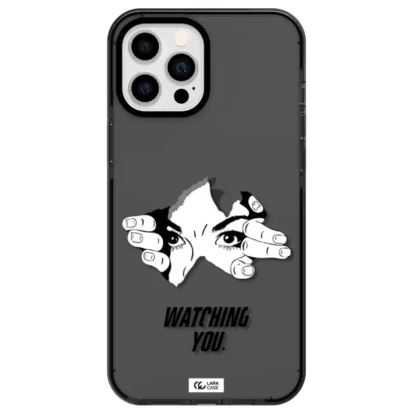 a hand with a hole in the wall Apple iPhone 12 pro max impact Smoke Black Case