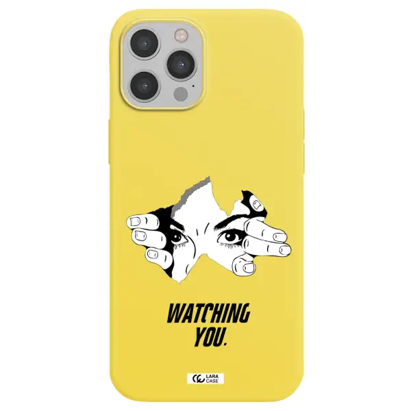 a hand with a hole in the wall Apple iPhone 12 pro max Silicone canary yellow Case