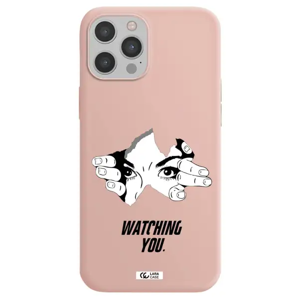 a hand with a hole in the wall Apple iPhone 12 pro max Silicone pastel pink Case