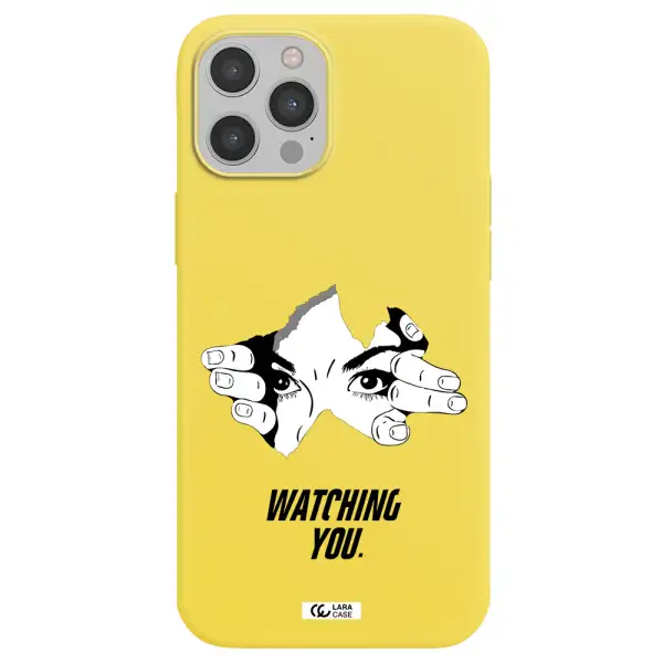 a hand with a hole in the wall Apple iPhone 12 pro Silicone canary yellow Case
