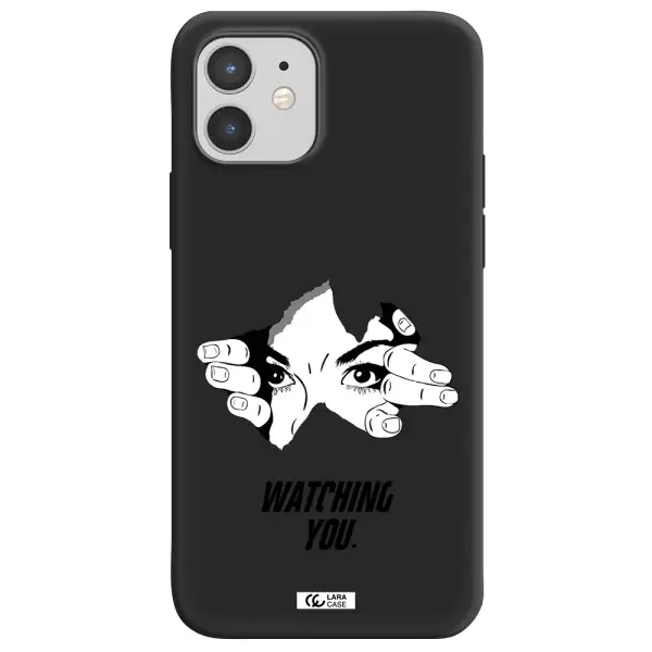 a hand with a hole in the wall Apple iPhone 12 Silicone black Case