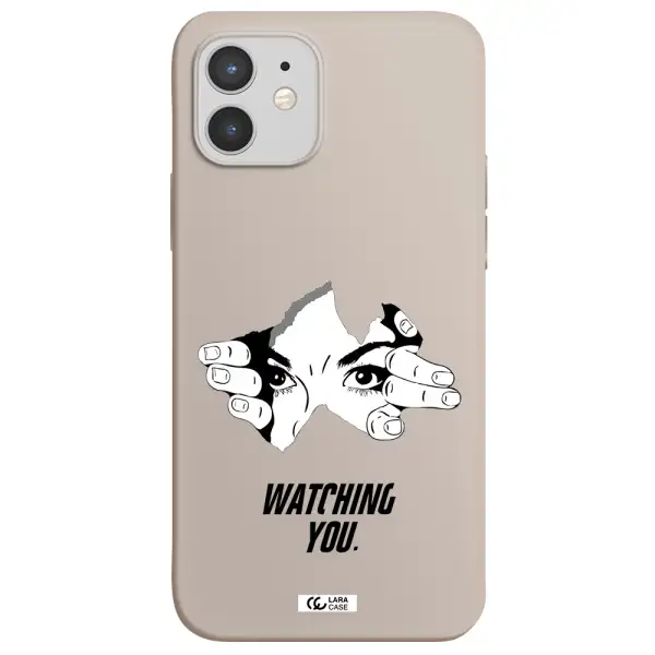 a hand with a hole in the wall Apple iPhone 12 Silicone Stone Case
