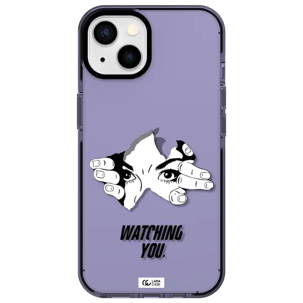 a hand with a hole in the wall Apple iPhone 13 impact Lilac Case
