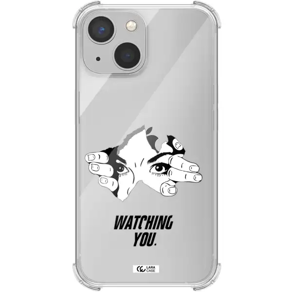 a hand with a hole in the wall Apple iPhone 13 mini Clear PC Case