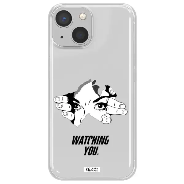 a hand with a hole in the wall Apple iPhone 13 mini Clear TPU Case