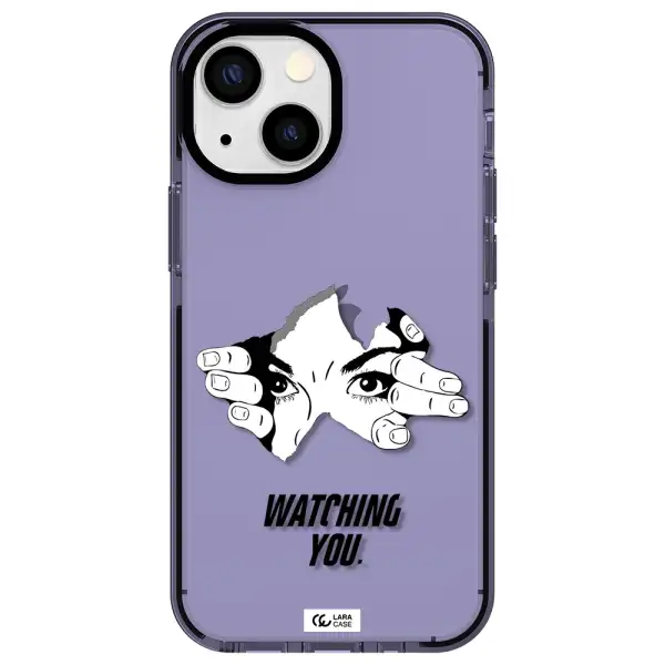 a hand with a hole in the wall Apple iPhone 13 mini impact Lilac Case