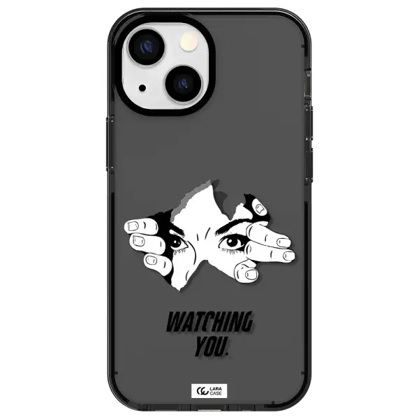 a hand with a hole in the wall Apple iPhone 13 mini impact Smoke Black Case