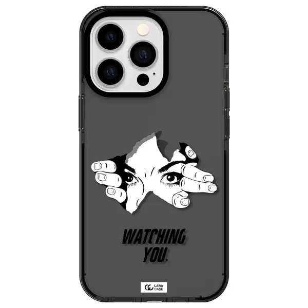 a hand with a hole in the wall Apple iPhone 13 Pro impact Smoke Black Case