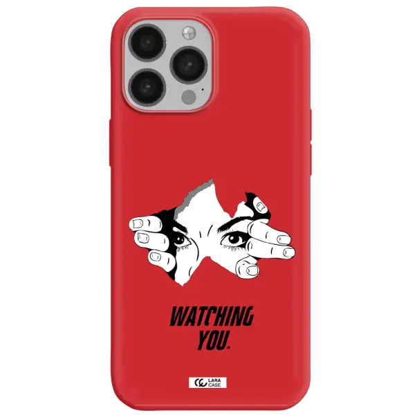 a hand with a hole in the wall Apple iPhone 13 Pro Silicone Imperial Red Case