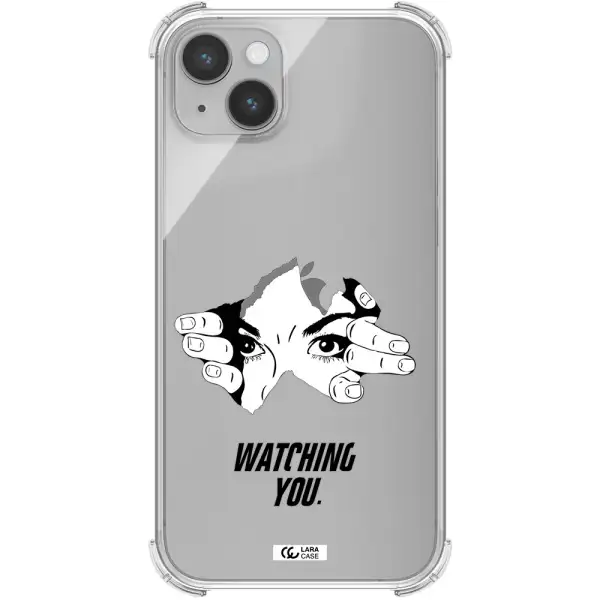 a hand with a hole in the wall Apple iPhone 14 Clear PC Case