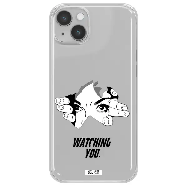 a hand with a hole in the wall Apple iPhone 14 Clear TPU Case