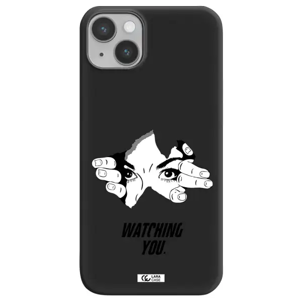 a hand with a hole in the wall Apple iPhone 14 plus Silicone black Case