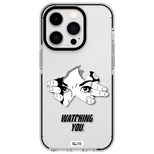 a hand with a hole in the wall Apple iPhone 14 pro impact black border Case