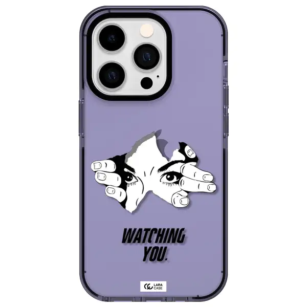 a hand with a hole in the wall Apple iPhone 14 pro impact Lilac Case