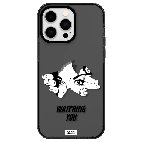 a hand with a hole in the wall Apple iPhone 14 pro max impact Smoke Black Case